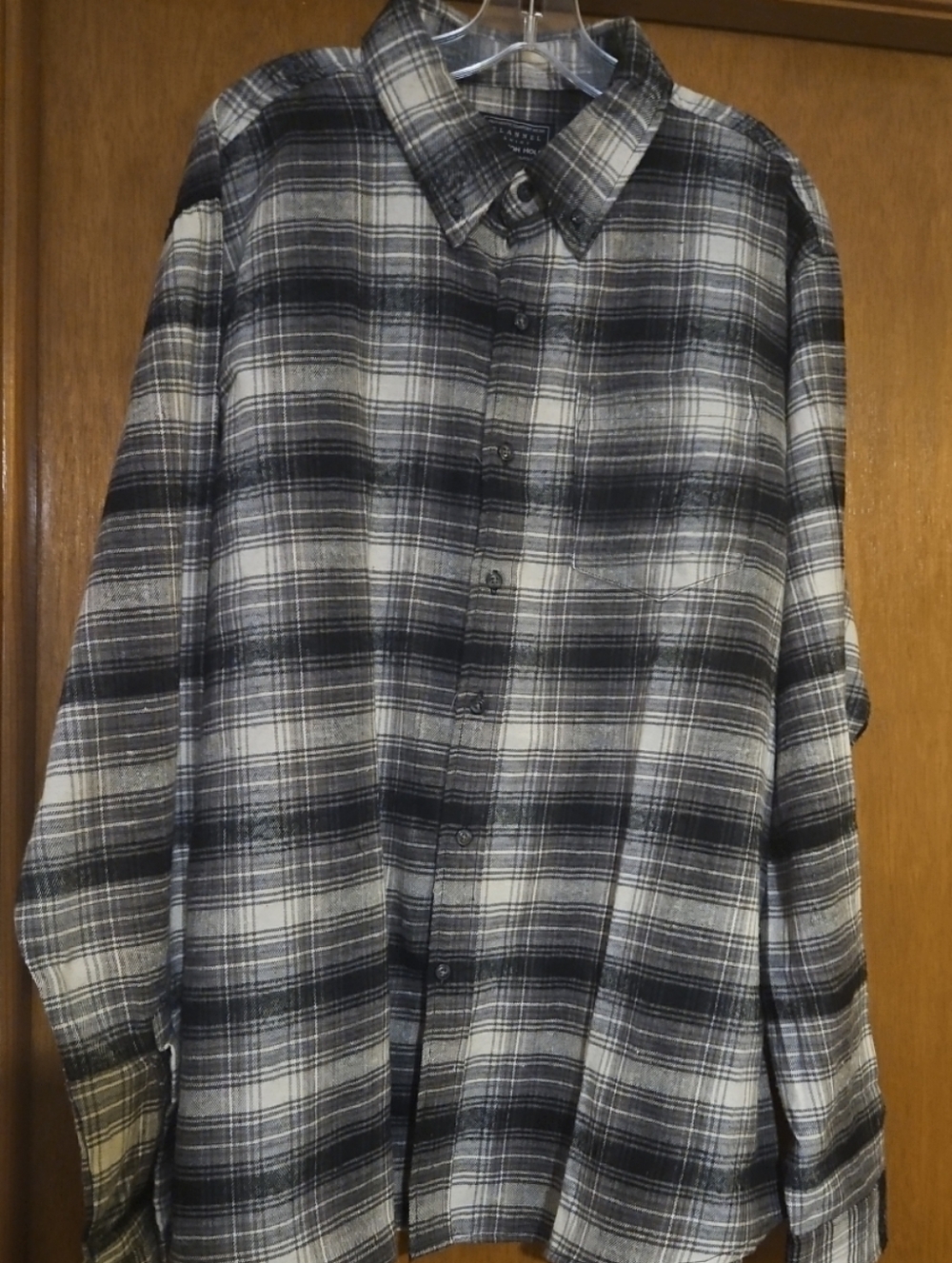 NWT Jackson Hole Flannel Shirt Men 2XL Plaid lack & White Plaid Button-Up Shirt